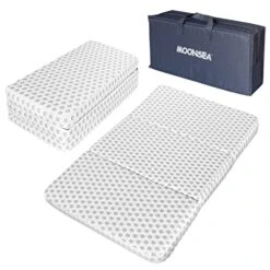 Trifold Mattress Topper For Pack N Play 37.5x26x2 Inch, Breathable Soft Portable Foldable Playard Mattress, Playpen Mattress For Pack And Play Crib,Mini Crib Mattress, Dots