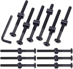Swpeet 51Pcs Black M6 × 15mm Crib Hardware Screws, Hex Socket Head Cap Crib Baby Bed Bolt And Barrel Nuts With 1 X Allen Wrench Perfect For Furniture, Cots, Crib Screws (M6x15mm) -Delta Children Shop 517oMNqftCL. AC