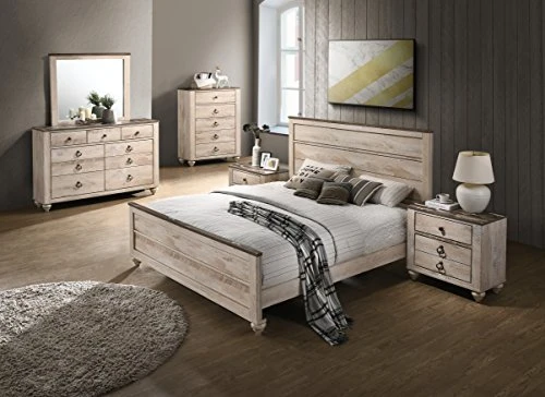 Amerland Contemporary White Wash Finish 6-Piece Bedroom Set, 4 Amerland Contemporary White Wash Finish 6-Piece Bedroom Set, - Image 2