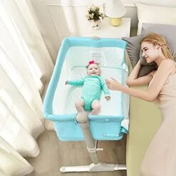 HONEY JOY Baby Bedside Crib, Foldable Baby Bedside Bassinet W/Carrying Bag, Breathable Mesh & Mattress, Adjustable Height & Angle, Bed To Bed Baby Co Sleeper For Infants Newborn Girl Boy, Gray 17 HONEY JOY Baby Bedside Crib, Foldable Baby Bedside Bassinet W/Carrying Bag, Breathable Mesh & Mattress, Adjustable Height & Angle, Bed To Bed Baby Co Sleeper For Infants Newborn Girl Boy, Gray -Delta Children Shop 518r3E7WWYL