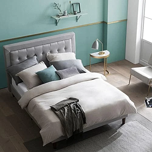 Dachelle Upholstered Platform Bed Frame / Mattress Foundation / Wood Slat Support / No Box Spring Needed / Easy Assembly, Queen, Platform Bed Only, Dark Grey 17 Dachelle Upholstered Platform Bed Frame / Mattress Foundation / Wood Slat Support / No Box Spring Needed / Easy Assembly, Queen, Platform Bed Only, Dark Grey - Image 15