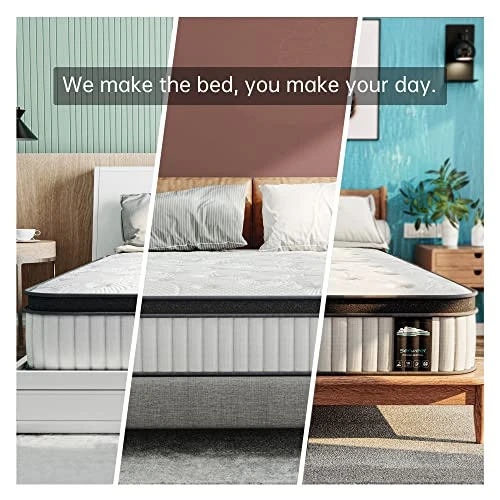 12 Inch Memory Foam Hybrid Queen Mattress - Heavier Coils For Durable Support - Pocket Innersprings For Motion Isolation - Pressure Relieving - Medium Firm - Made In North America 5 12 Inch Memory Foam Hybrid Queen Mattress - Heavier Coils For Durable Support - Pocket Innersprings For Motion Isolation - Pressure Relieving - Medium Firm - Made In North America - Image 3