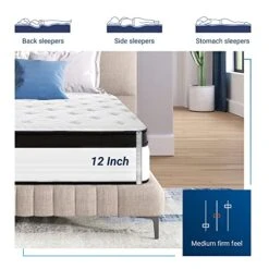 Full Hybrid Mattress, 12 Inch Full Mattress, Medium Firm Mattress Full In A Box With Pocket Spring And Gel Memory Foam, Strong Edge Support, CertiPUR-US, 100 Nights Trial 21 Full Hybrid Mattress, 12 Inch Full Mattress, Medium Firm Mattress Full In A Box With Pocket Spring And Gel Memory Foam, Strong Edge Support, CertiPUR-US, 100 Nights Trial -Delta Children Shop 51BSx7OPrOL