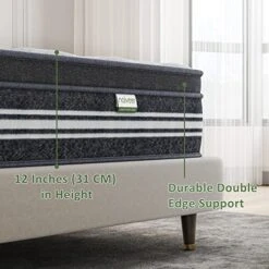 Queen Mattress 12 Inch, Memory Foam Hybrid Mattress, Queen Size Mattress In A Box, Individually Wrapped Coils, CertiPUR-US Certified, Medium Firm Mattress For Back Pain & Overweight -Delta Children Shop 51Bjgt3i0vL