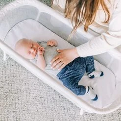Baby Delight Snuggle Nest Bassinet | Portable Baby Bed | For Infants 0 – 5 Months | Driftwood Grey -Delta Children Shop 51CJnssMr6L