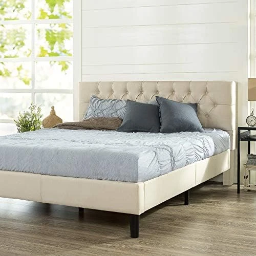 INUS Misty Upholstered Platform Bed Frame / Mattress Foundation / Wood Slat Support / No Box Spring Needed / Easy Assembly, Taupe, King 15 INUS Misty Upholstered Platform Bed Frame / Mattress Foundation / Wood Slat Support / No Box Spring Needed / Easy Assembly, Taupe, King - Image 13