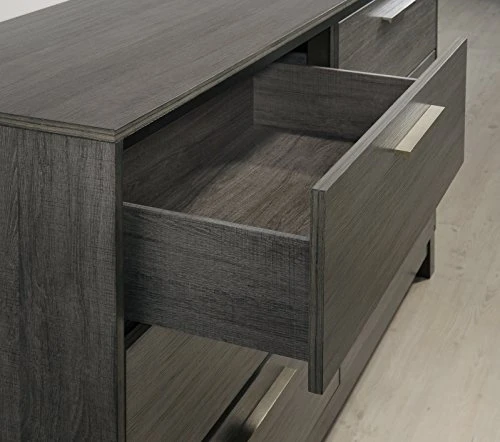 Ioana 187 Antique Grey Finish Wood Bed Room Set, Queen Size Bed, Dresser, Mirror, 2 Night Stands 8 Ioana 187 Antique Grey Finish Wood Bed Room Set, Queen Size Bed, Dresser, Mirror, 2 Night Stands - Image 6