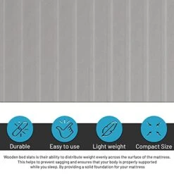 0.75-Inch Heavy Duty Mattress Support Wooden Bunkie Board/Slats With Cover, Queen, Grey -Delta Children Shop 51EapPSWT6L 1