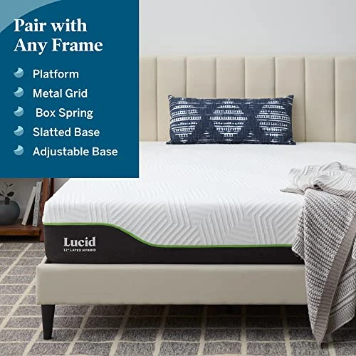 Ucid 12 Inch Latex Hybrid Mattress – Gel Memory Foam – Responsive Latex – Steel Coils - Medium Feel – Latex Foam Mattress 5 Ucid 12 Inch Latex Hybrid Mattress – Gel Memory Foam – Responsive Latex – Steel Coils - Medium Feel – Latex Foam Mattress - Image 3