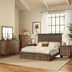 Farmhouse 6-Piece Bedroom Furniture Sets, Wood Queen Bedroom Furniture Set Include Solid Pine Wood Storage Bed, 2 Nightstands, 6-Drawer Dresser And 5-Drawer Chest And Mirror 27 Farmhouse 6-Piece Bedroom Furniture Sets, Wood Queen Bedroom Furniture Set Include Solid Pine Wood Storage Bed, 2 Nightstands, 6-Drawer Dresser And 5-Drawer Chest And Mirror -Delta Children Shop 51F1sYdC7ML. AC