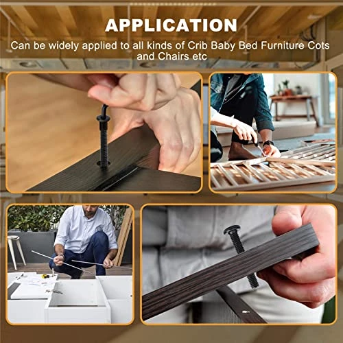 VIGRUE 80PCS Baby Bed Crib Metric Screws M6 X 15mm/ 20mm/ 25mm/ 30mm/ 35mm/ 40mm/ 50mm/ 70mm Black Hex Socket Cap Bolts Barrel Nuts Assortment Kit For Crib Baby Bed Furniture Hardware Cots And Chairs 7 VIGRUE 80PCS Baby Bed Crib Metric Screws M6 X 15mm/ 20mm/ 25mm/ 30mm/ 35mm/ 40mm/ 50mm/ 70mm Black Hex Socket Cap Bolts Barrel Nuts Assortment Kit For Crib Baby Bed Furniture Hardware Cots And Chairs - Image 5