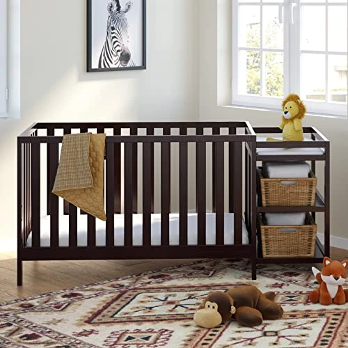 Storkcraft Pacific 4-in-1 Convertible Crib And Changer, Espresso Easily Converts To Toddler Bed, Day Bed Or Full Bed, 3 Position Adjustable Height Mattress 4 Storkcraft Pacific 4-in-1 Convertible Crib And Changer, Espresso Easily Converts To Toddler Bed, Day Bed Or Full Bed, 3 Position Adjustable Height Mattress - Image 2