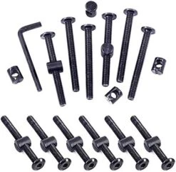 Swpeet 51Pcs Black M6 × 15mm Crib Hardware Screws, Hex Socket Head Cap Crib Baby Bed Bolt And Barrel Nuts With 1 X Allen Wrench Perfect For Furniture, Cots, Crib Screws (M6x15mm) -Delta Children Shop 51GmuUtnQ9L. AC