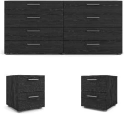 4 Piece Set With Dresser 2 Nightstands And Chest In Black Woodgrain -Delta Children Shop 51I3ChpSneL. AC