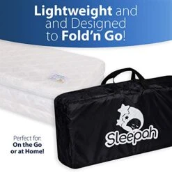 Sleepah Pack And Play Mattress Tri-Fold Double Sided Pad (Firm For Babies) & Soft Memory Foam (for Toddlers) Play Yard Mattress Pad Fits Most Pack N Play Playpens Cribs Foldable With Cary Bag -Delta Children Shop 51I8AVrEsmL