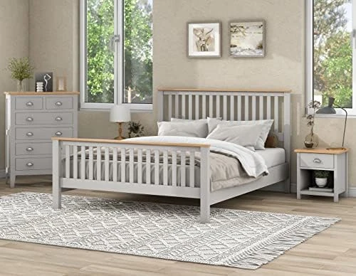 Bedroom Furniture Sets, 3 Pieces Country Gray With Oak Top Bedroom Sets, Full Platform Bed, Nightstand And Dresser, Gray 9 Bedroom Furniture Sets, 3 Pieces Country Gray With Oak Top Bedroom Sets, Full Platform Bed, Nightstand And Dresser, Gray - Image 7