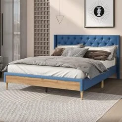 4-Pieces Modern Bedroom Set, Wooden Bedroom Furniture Sets With Queen Size Upholstered Platform Bed,2 Nightstands And 1 Storage Bench For Kids Teens Adults Bedroom -Delta Children Shop 51KN6i3TfLL. AC