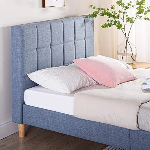 INUS Lottie Upholstered Platform Bed Frame / Mattress Foundation / Wood Slat Support / No Box Spring Needed / Easy Assembly, Grey, Twin 10 INUS Lottie Upholstered Platform Bed Frame / Mattress Foundation / Wood Slat Support / No Box Spring Needed / Easy Assembly, Grey, Twin - Image 8