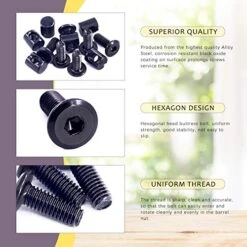 Swpeet 51Pcs Black M6 × 15mm Crib Hardware Screws, Hex Socket Head Cap Crib Baby Bed Bolt And Barrel Nuts With 1 X Allen Wrench Perfect For Furniture, Cots, Crib Screws (M6x15mm) -Delta Children Shop 51LOcS9WT6L