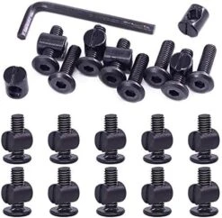 Swpeet 51Pcs Black M6 × 15mm Crib Hardware Screws, Hex Socket Head Cap Crib Baby Bed Bolt And Barrel Nuts With 1 X Allen Wrench Perfect For Furniture, Cots, Crib Screws (M6x15mm) -Delta Children Shop 51LYU59n3L. AC
