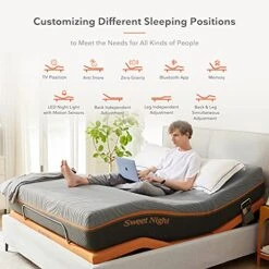 Adjustable Bed Base Frame, Bluetooth Wireless Syncing, Full & Full Mattress, 12 Inch Memory Foam Mattress With Three Firmness Levels From Soft To Firm -Delta Children Shop 51LvdrAmeLL