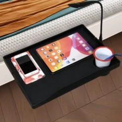 Bedroom Bedside Rack, Bunk Bed Bedside Storage Rack，Removable Bedside Tray, With USB Charge Ports +Night Light + Leather And Cupholder， Suitable For Bedroom/bunk Bed College Dorm Room Essentials. -Delta Children Shop 51MNvDGZJdL. AC