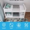 W Bunk Bed, Twin-Over-Twin Wood Bed Frame For Kids, White -Delta Children Shop 51MVrGG9drL
