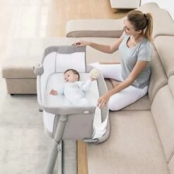 RONBEI Baby Bassinet, Bedside Sleeper Cribs,Baby Bed To Bed, Adjustable, Portable For Newborn, Infant/Baby Boy/Baby Girl 14 RONBEI Baby Bassinet, Bedside Sleeper Cribs,Baby Bed To Bed, Adjustable, Portable For Newborn, Infant/Baby Boy/Baby Girl -Delta Children Shop 51N0QEwcZhL