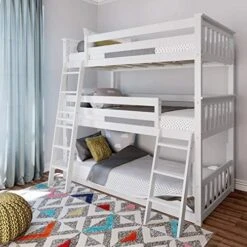 W Bunk Bed, Twin-Over-Twin Wood Bed Frame For Kids, White -Delta Children Shop 51OSstFkaUL. AC