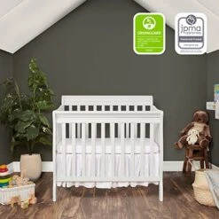 Dream On Me Aden 4-in-1 Convertible Mini Crib In White, Greenguard Gold Certified, Non-Toxic Finish, New Zealand Pinewood, With 3 Mattress Height Settings 15 Dream On Me Aden 4-in-1 Convertible Mini Crib In White, Greenguard Gold Certified, Non-Toxic Finish, New Zealand Pinewood, With 3 Mattress Height Settings -Delta Children Shop 51P9IK1d8WL
