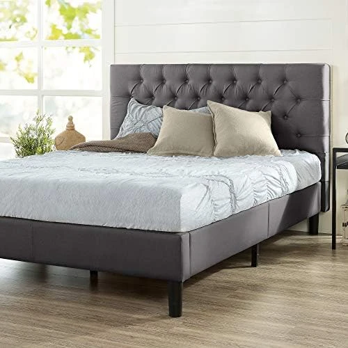 INUS Misty Upholstered Platform Bed Frame / Mattress Foundation / Wood Slat Support / No Box Spring Needed / Easy Assembly, Taupe, King 13 INUS Misty Upholstered Platform Bed Frame / Mattress Foundation / Wood Slat Support / No Box Spring Needed / Easy Assembly, Taupe, King - Image 11
