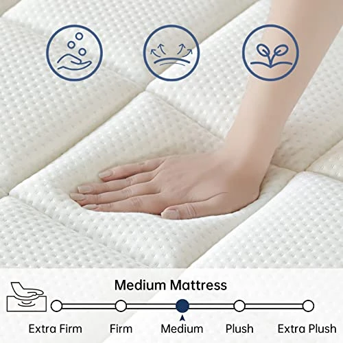 King Mattress, King Size Mattress In A Box, 12 Inch Hybrid Mattress King Size, Ultimate Motion Isolation With Gel Memory Foam And Pocket Spring, Medium Firm Mattress, Edge Support, CertiPUR-US 5 King Mattress, King Size Mattress In A Box, 12 Inch Hybrid Mattress King Size, Ultimate Motion Isolation With Gel Memory Foam And Pocket Spring, Medium Firm Mattress, Edge Support, CertiPUR-US - Image 3