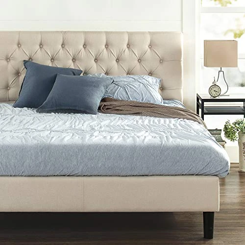 - Misty - Upholstered Platform Bed Frame/Mattress Foundation - Queen & 12 Inch Green Tea Memory Foam Mattress/CertiPUR-US Certified/Bed-in-a-Box/Pressure Relieving, Queen, Taupe 4 - Misty - Upholstered Platform Bed Frame/Mattress Foundation - Queen & 12 Inch Green Tea Memory Foam Mattress/CertiPUR-US Certified/Bed-in-a-Box/Pressure Relieving, Queen, Taupe - Image 2