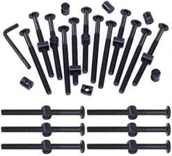 Swpeet 51Pcs Black M6 × 15mm Crib Hardware Screws, Hex Socket Head Cap Crib Baby Bed Bolt And Barrel Nuts With 1 X Allen Wrench Perfect For Furniture, Cots, Crib Screws (M6x15mm) -Delta Children Shop 51ShGSLpMdL. AC