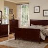 Louis Phillipe Bedroom Set Featuring French Style Sleigh Platform Bed And Matching Case Goods, Queen, Cherry 2 Louis Phillipe Bedroom Set Featuring French Style Sleigh Platform Bed And Matching Case Goods, Queen, Cherry -Delta Children Shop 51T3KQuEWML