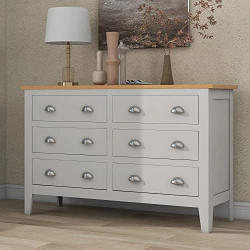 Bedroom Furniture Sets, 5 Pieces Country Gray With Oak Top Bedroom Sets, Full Wood Platform Bed Frame With 2 Nightstands, One 6-Drawer Chest, One 6-Drawer Dresser, For Boys Girls Teens, Gray 8 Bedroom Furniture Sets, 5 Pieces Country Gray With Oak Top Bedroom Sets, Full Wood Platform Bed Frame With 2 Nightstands, One 6-Drawer Chest, One 6-Drawer Dresser, For Boys Girls Teens, Gray - Image 6