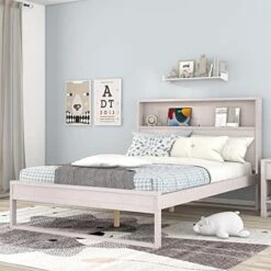3-Piece Bedroom Set Queen Size Platform Bed Frame With Headboard, Two Nightstands, Wooden 3 Pieces Bedroom Sets For Adults, Champagne Silver -Delta Children Shop 51UFhdPdCUL. AC