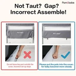 Pamo Babe Bedside Bassinet For Baby Crib 8 Adjustable Heights Foldable Bassinet Sleeper With Mattress Cover -Delta Children Shop 51UzZgnLZqL