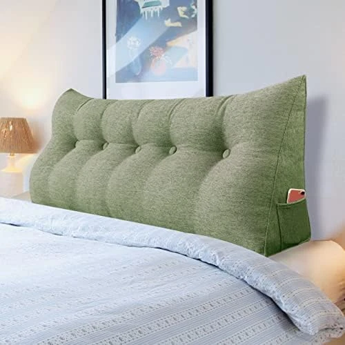 Ergonomics Headboard For Full Size Bed, Button Tufted Padded Headboards, Portable Dorm Room Head Boards No Need To Assembly Grey Linen 9 Ergonomics Headboard For Full Size Bed, Button Tufted Padded Headboards, Portable Dorm Room Head Boards No Need To Assembly Grey Linen - Image 7
