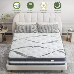 Queen Mattress 12 Inch, Memory Foam Hybrid Mattress, Queen Size Mattress In A Box, Individually Wrapped Coils, CertiPUR-US Certified, Medium Firm Mattress For Back Pain & Overweight -Delta Children Shop 51VYvokIu4L