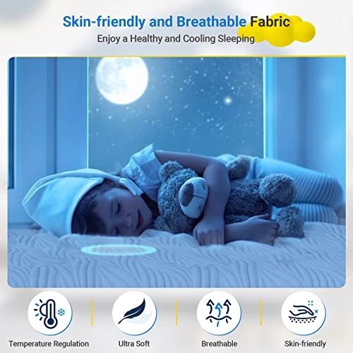 Twin Mattress 10 Inch, Twin Medium Firm Hybrid Mattress, Twin Mattress In A Box With Gel-Infused Memory Foam & Pocketed Springs, Motion Isolation, Breathable Knit Fabric, Strong Edge Support 5 Twin Mattress 10 Inch, Twin Medium Firm Hybrid Mattress, Twin Mattress In A Box With Gel-Infused Memory Foam & Pocketed Springs, Motion Isolation, Breathable Knit Fabric, Strong Edge Support - Image 3