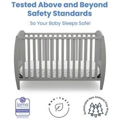 Delta Children Twinkle 4-in-1 Convertible Baby Crib, Easy To Assemble, Sustainable New Zealand Wood, Grey -Delta Children Shop 51Vt7ph00kL