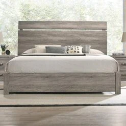 Contemporary Weathered Gray Wood Bedroom Set, King Panel Bed, Dresser, Mirror, Two Nightstands -Delta Children Shop 51W1yTBKaqL