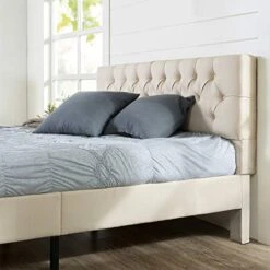 INUS Misty Upholstered Platform Bed Frame / Mattress Foundation / Wood Slat Support / No Box Spring Needed / Easy Assembly, Taupe, King 19 INUS Misty Upholstered Platform Bed Frame / Mattress Foundation / Wood Slat Support / No Box Spring Needed / Easy Assembly, Taupe, King -Delta Children Shop 51WaVilsNyL