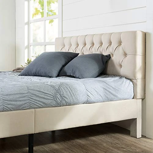 INUS Misty Upholstered Platform Bed Frame / Mattress Foundation / Wood Slat Support / No Box Spring Needed / Easy Assembly, Taupe, King 5 INUS Misty Upholstered Platform Bed Frame / Mattress Foundation / Wood Slat Support / No Box Spring Needed / Easy Assembly, Taupe, King - Image 3