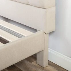 INUS Misty Upholstered Platform Bed Frame / Mattress Foundation / Wood Slat Support / No Box Spring Needed / Easy Assembly, Taupe, King 21 INUS Misty Upholstered Platform Bed Frame / Mattress Foundation / Wood Slat Support / No Box Spring Needed / Easy Assembly, Taupe, King -Delta Children Shop 51WtzSLZRaL