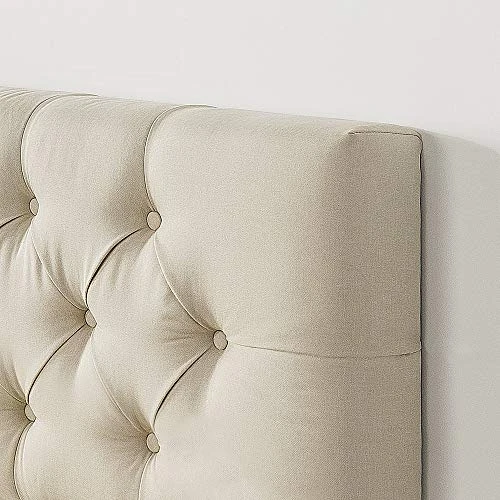 INUS Misty Upholstered Platform Bed Frame / Mattress Foundation / Wood Slat Support / No Box Spring Needed / Easy Assembly, Taupe, King 6 INUS Misty Upholstered Platform Bed Frame / Mattress Foundation / Wood Slat Support / No Box Spring Needed / Easy Assembly, Taupe, King - Image 4