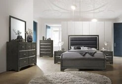 – 6-Piece Gray Wood With Faux Leather Headboard Queen Bedroom Set. Bed, Dresser, Mirror, Chest, 2 Night Stands 17 – 6-Piece Gray Wood With Faux Leather Headboard Queen Bedroom Set. Bed, Dresser, Mirror, Chest, 2 Night Stands -Delta Children Shop 51Ybq3PYwwL. AC