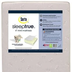 Delta Children Serta SleepTrue Mini Crib Mattress, Premium Sustainably Sourced Fiber Core, Hypoallergenic & Waterproof Cover, Greenguard Gold Certified - Made In USA, White -Delta Children Shop 51ZM1mldDPL 1