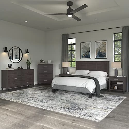 Somerset Headboard, Dressers And Nightstands Bedroom Set, Full/Queen, Storm Gray 4 Somerset Headboard, Dressers And Nightstands Bedroom Set, Full/Queen, Storm Gray - Image 2
